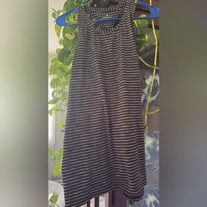 Athleta Striped Black and Gray Women's tank Top